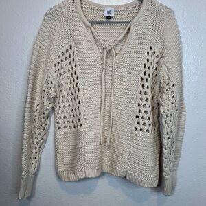 CAbi Women’s Sandbar Pullover Cream Sweater Size Small
